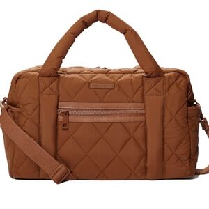 Poppy & Peonies Quilted Weekend Warrior Duffel in Cognac